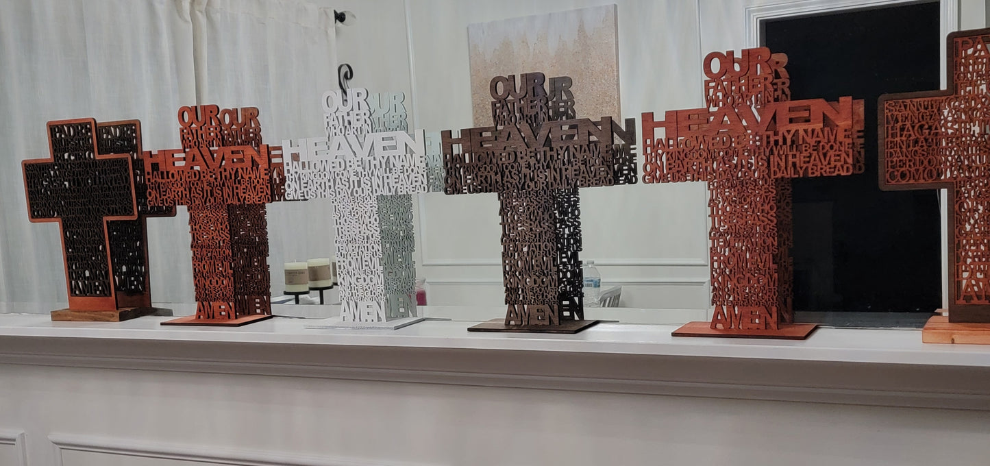 Wooden Lord's Prayer Cross