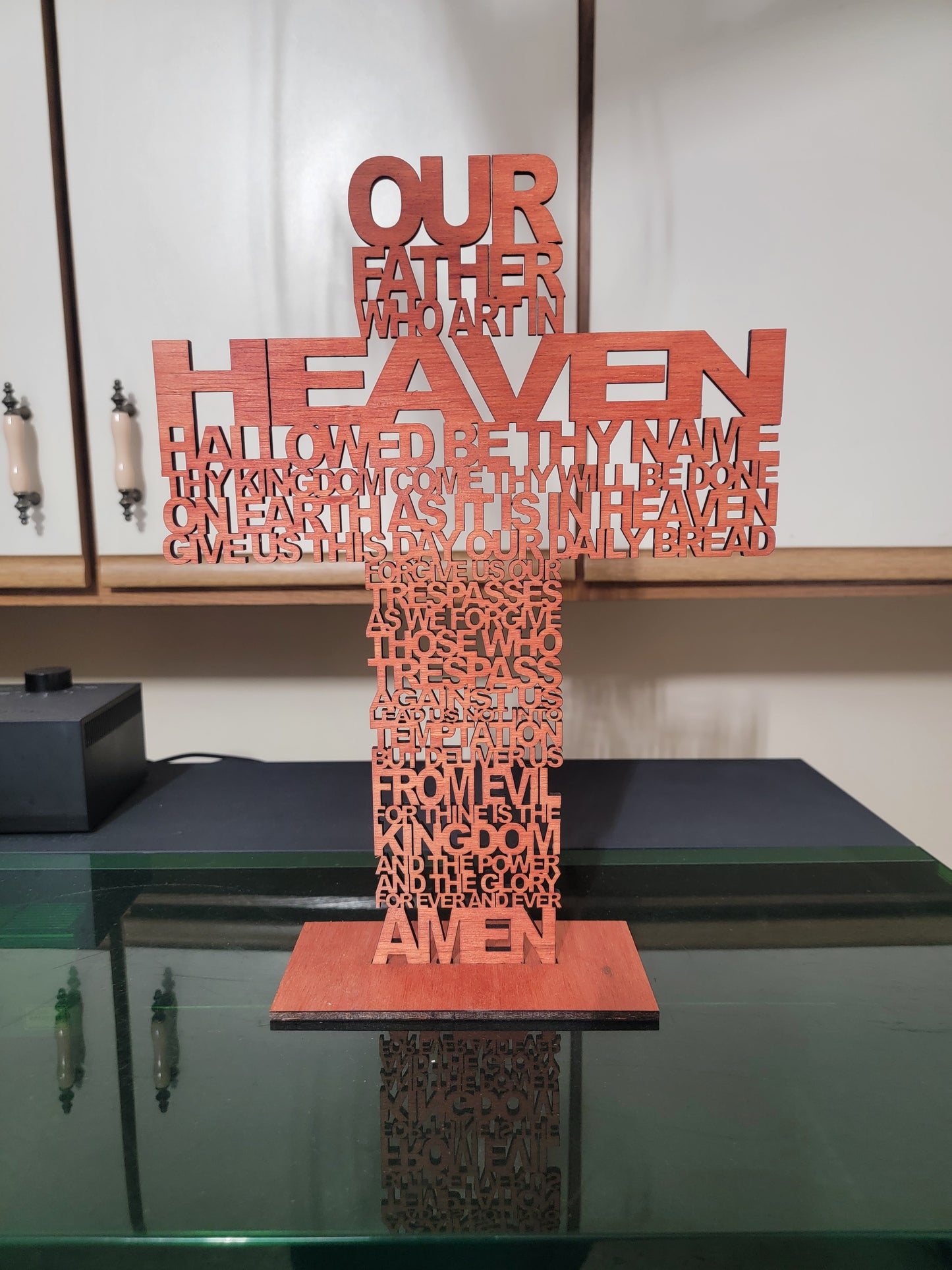 Wooden Lord's Prayer Cross